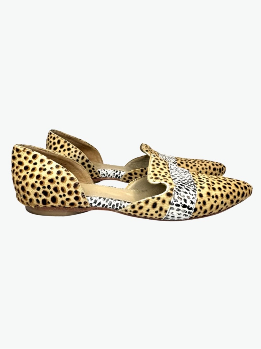Poppy Barley Animal Print Calf Hair D'Orsay Flats | 9.5 - Picture 3 of 9